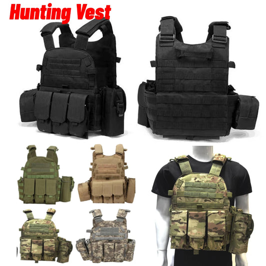 Nylon Tactical Vest Body Armor Hunting Carrier Airsoft Accessories Men Combat MOLLE Camo Military Army Vest Outdoor CS Hunting Peaceful Pleasures Health and Wellness