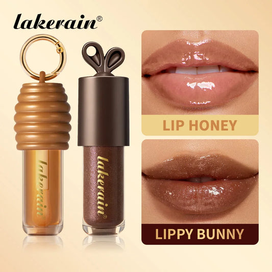 Lakerain Honey Chocolate Lip Gloss Set – Moisturizing 2-Piece Lip Gloss Set Oasis Select Honey And Chocolate