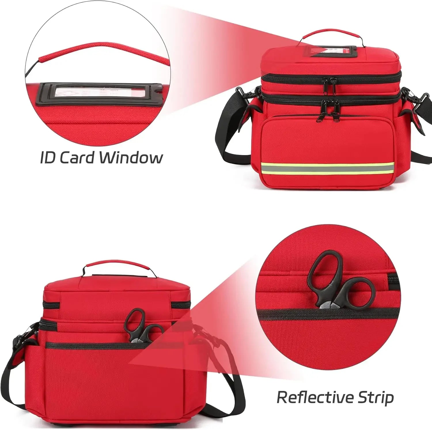 Double Layer Medical Bag Empty First Aid Bag Emergency Trauma Bag Empty, First Responder Organizer for Nurses,Home Health Care Peaceful Pleasures Health and Wellness