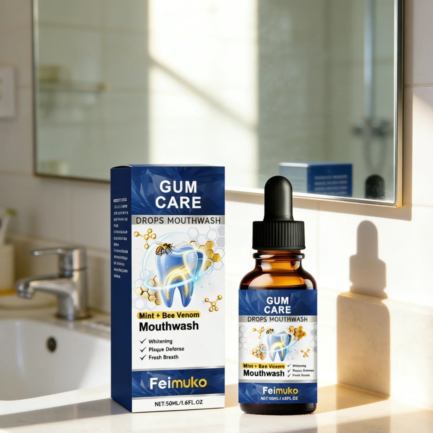 Feimuko Bee Venom Mouthwash – Gum Care & Whitening 50ml