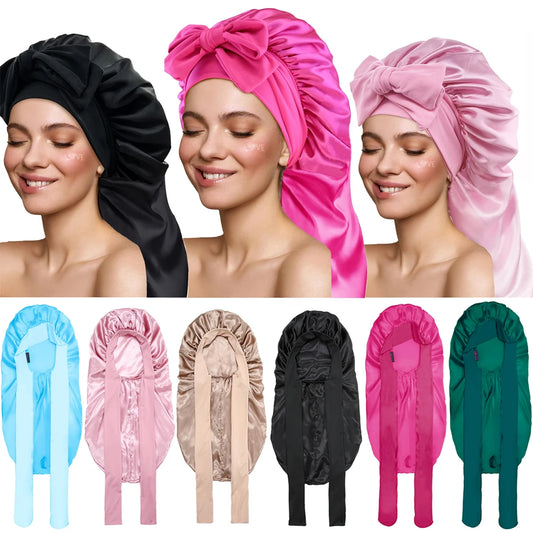 Extra Large Satin Bonnet for Natural & Curly Hair | Sleep Cap Satin Sleep Bonnet Peaceful Pleasures Health and Wellness