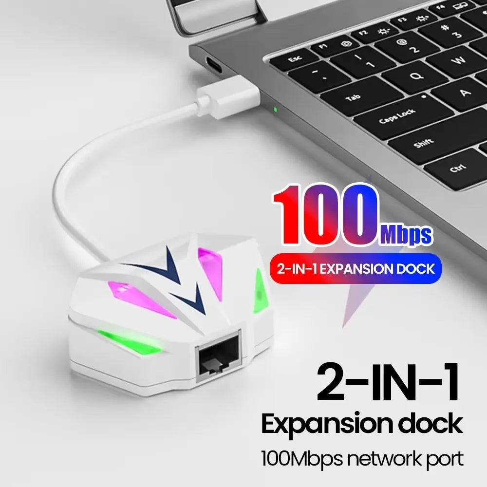 USB/Type-c USB To RJ45 Network Card 2-in-1 USB To 2.5G Type C Ethernet Adapter High Speed Drive Free USB To Network Port Peaceful Pleasures Health and Wellness