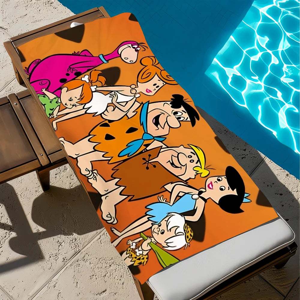 Flintstones Cartoon Beach Towel | Quick Dry Soft Pool Towel