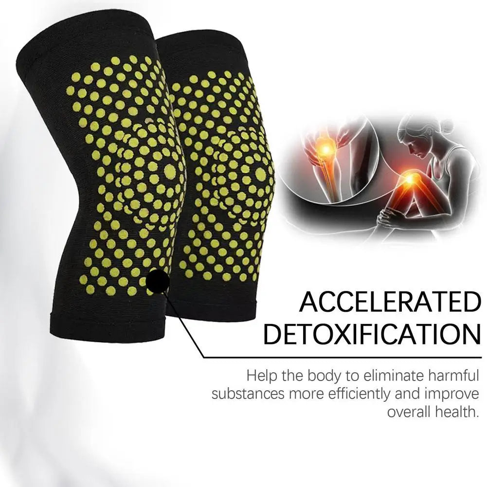 Mugwort Self-Heating Knee Brace Compression Sleeve (1 Pair) Heating Knee Sleeve Peaceful Pleasures Health and Wellness