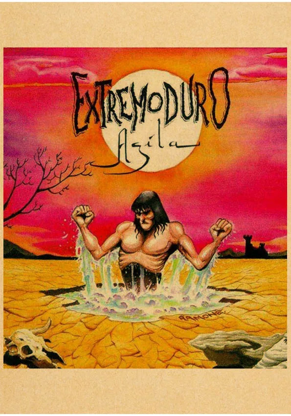 extremoduro Vintage Band Album Poster Coffee Bar Room Decor Living Room Retro Kraft Paper Wall Sticker Art Painting Peaceful Pleasures Health and Wellness 91032 50x70cm