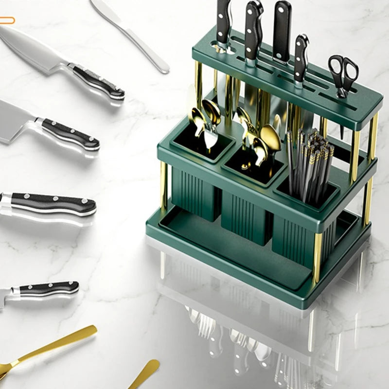 Kitchen Utensil Organizer Rack | Knife, Spoon & Fork Holder