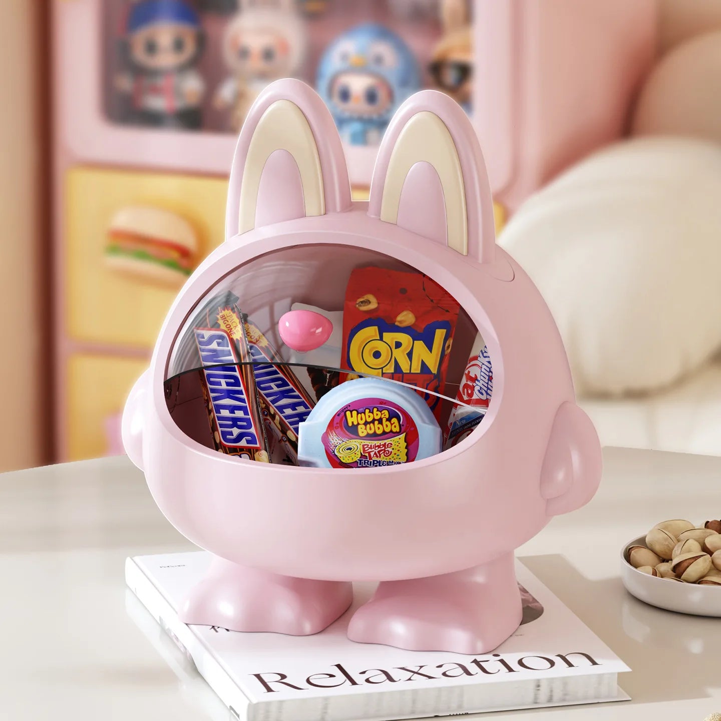 Cute Cartoon Large Capacity Plastic Desktop Storage Box Hair Clips Jewelry Mini Hair Accessories Organizer for Girls Bedroom Peaceful Pleasures Health and Wellness