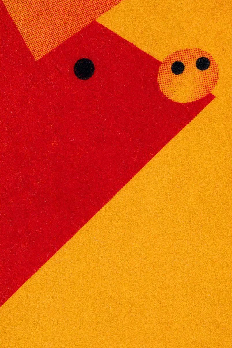 Vintage Eastern Europe Matchbox Canvas Wall Art – Geometric Animal