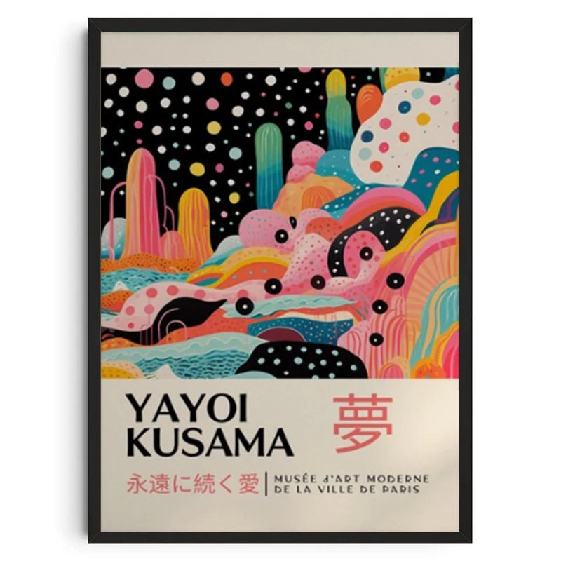 Yayoi Kusama Style Abstract Canvas Poster | Frameless Wall Art
