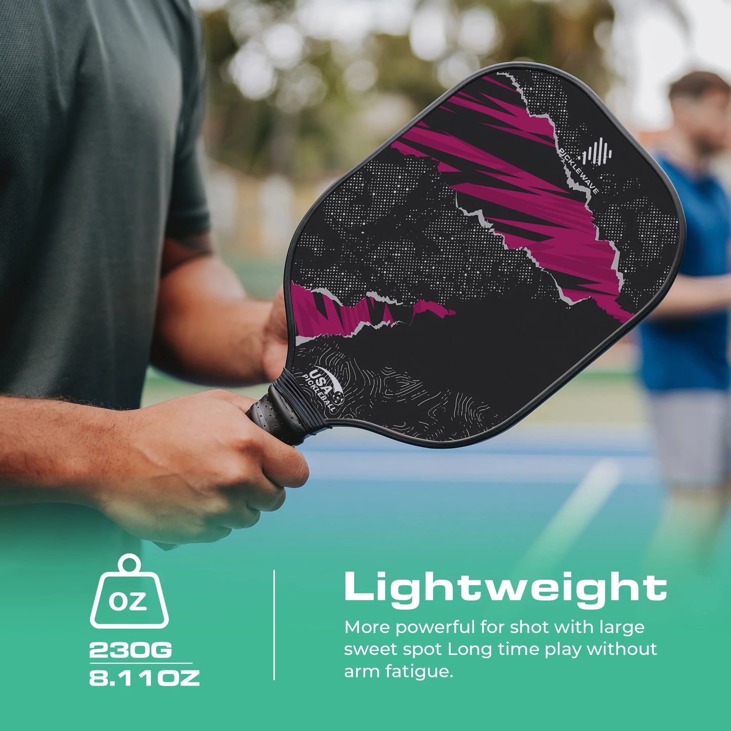 USAPA Pickleball Paddle Fiberglass High Spin Edgeless Unibody