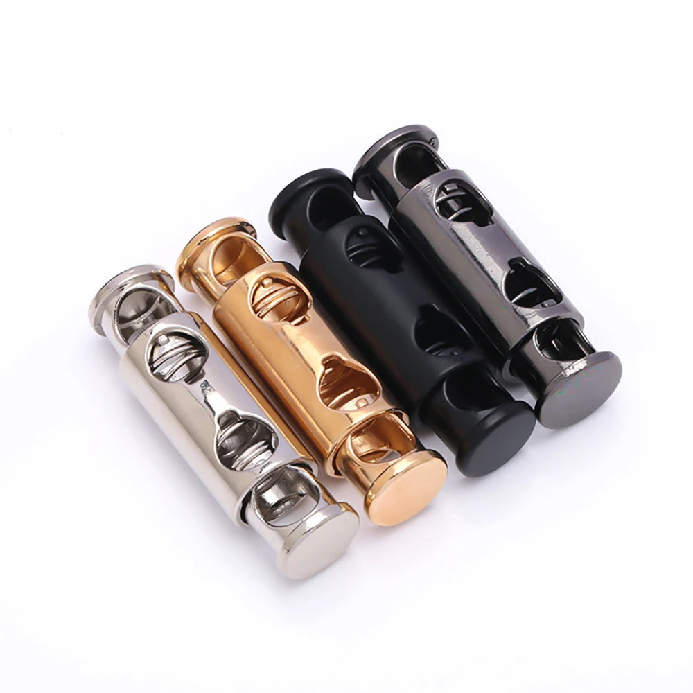 Metal Double Hole Head Spring Buckle Cord Lock Elastic Adjustment