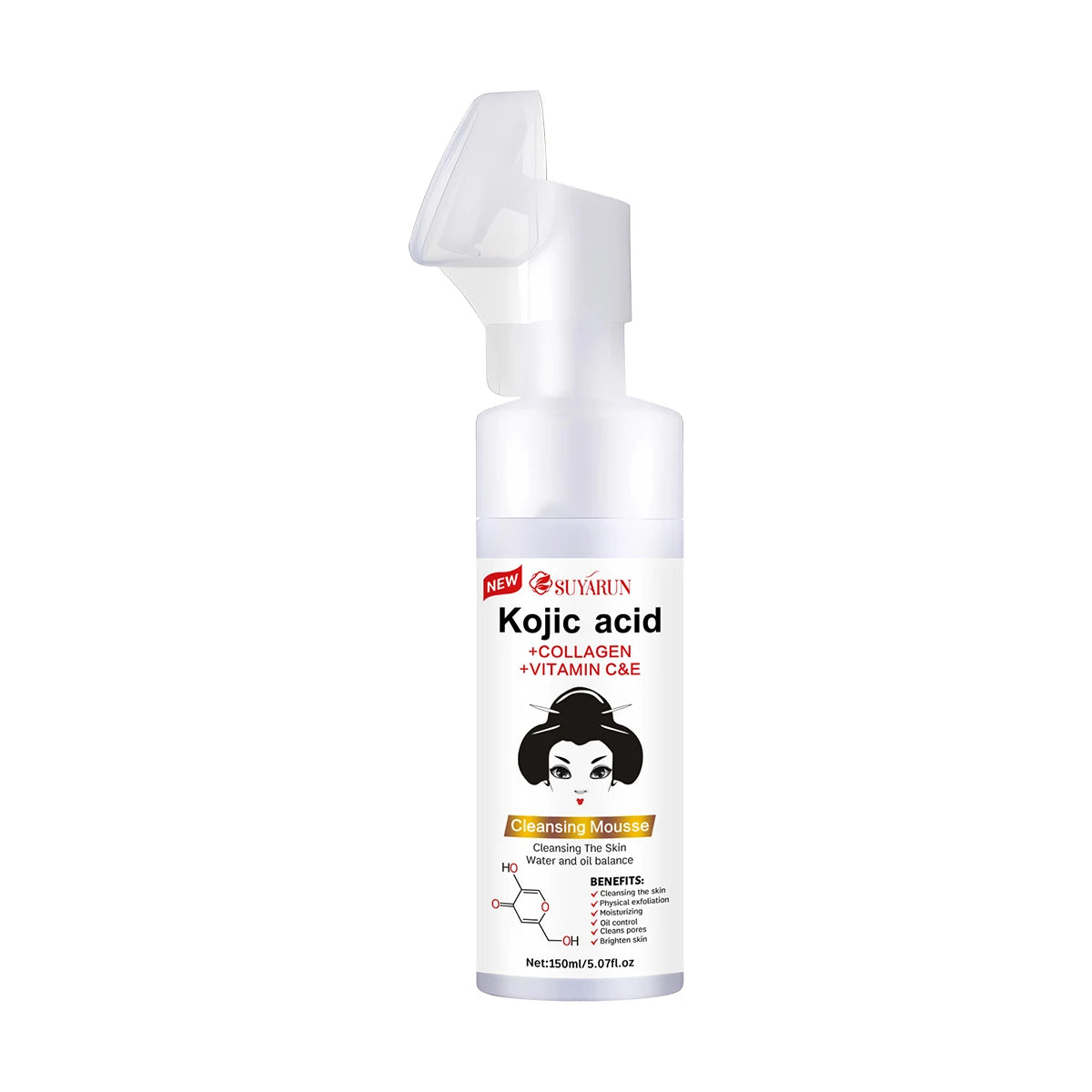 SUYARUN Kojic Acid Face Wash for Brightening Skin, Dark Spots & Acne Treatment, Exfoliating Cleanser with Natural Formula. Peaceful Pleasures Health and Wellness 150ml