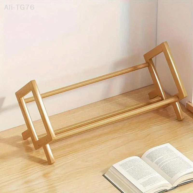 Bamboo Desktop Bookshelf – Multi-Tier Desk Organizer & Decor