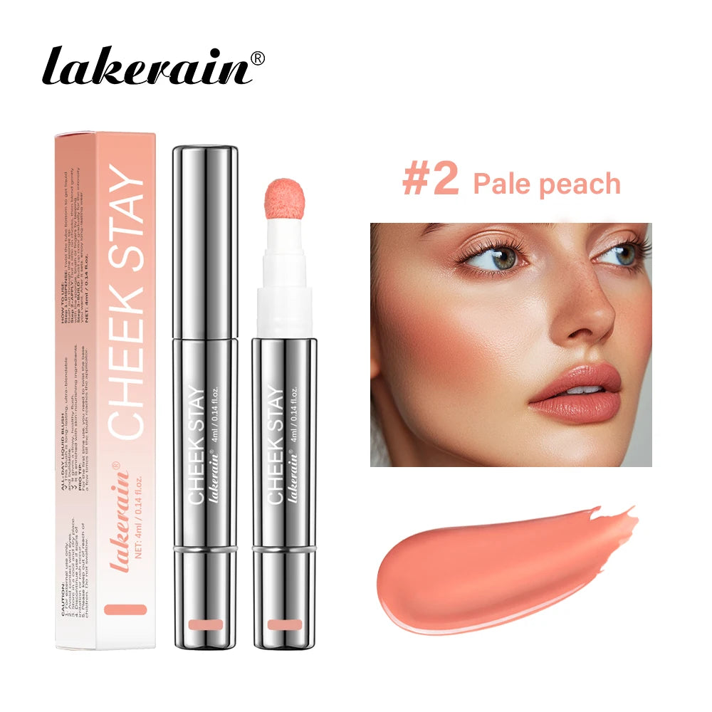 6 Colour Matte Liquid BlushEasy to apply long lasting waterproof blush sponge brush head for Cheek Blusher Makeup Peaceful Pleasures Health and Wellness 2Pale peach