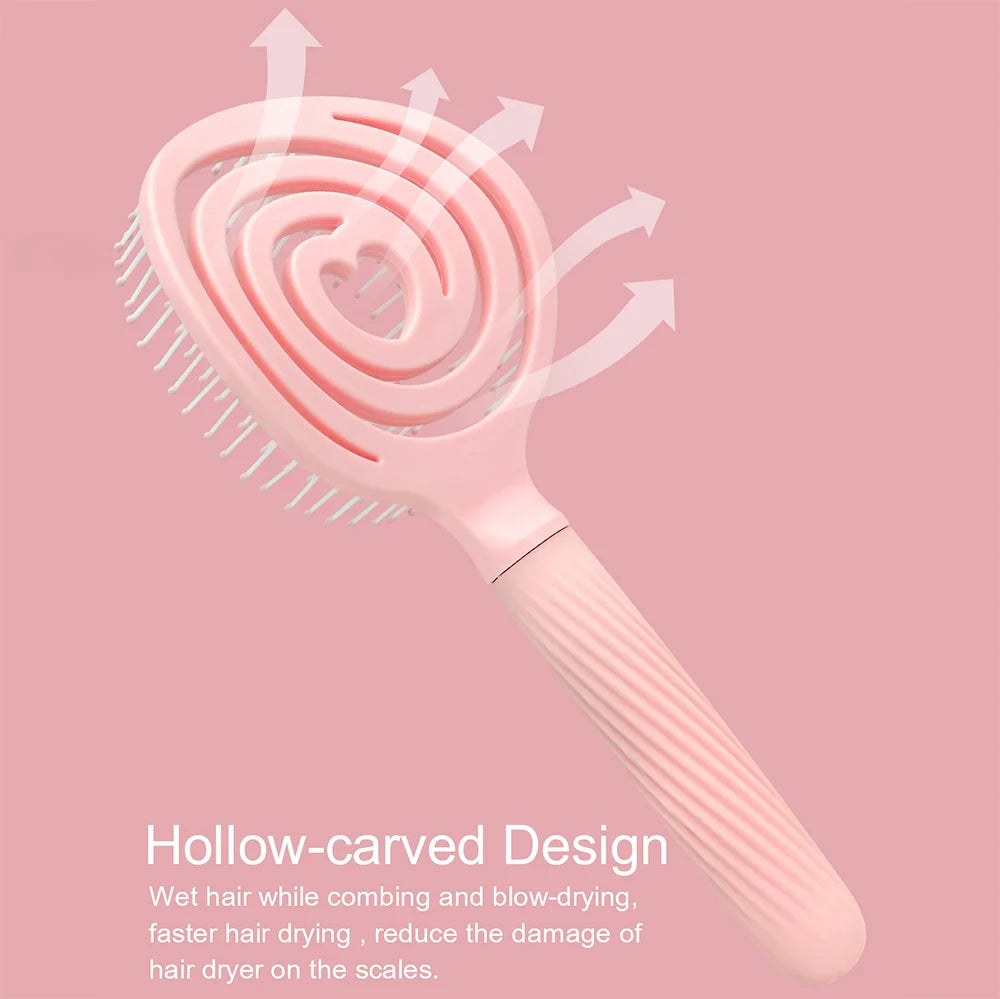 Heart Hollow Detangling Hairbrush & Scalp Massage Comb for Wigs