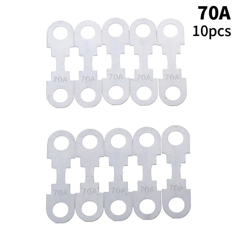 10-Pack Automotive Flat Zinc Fuses 30A–150A 32VDC Car Insert