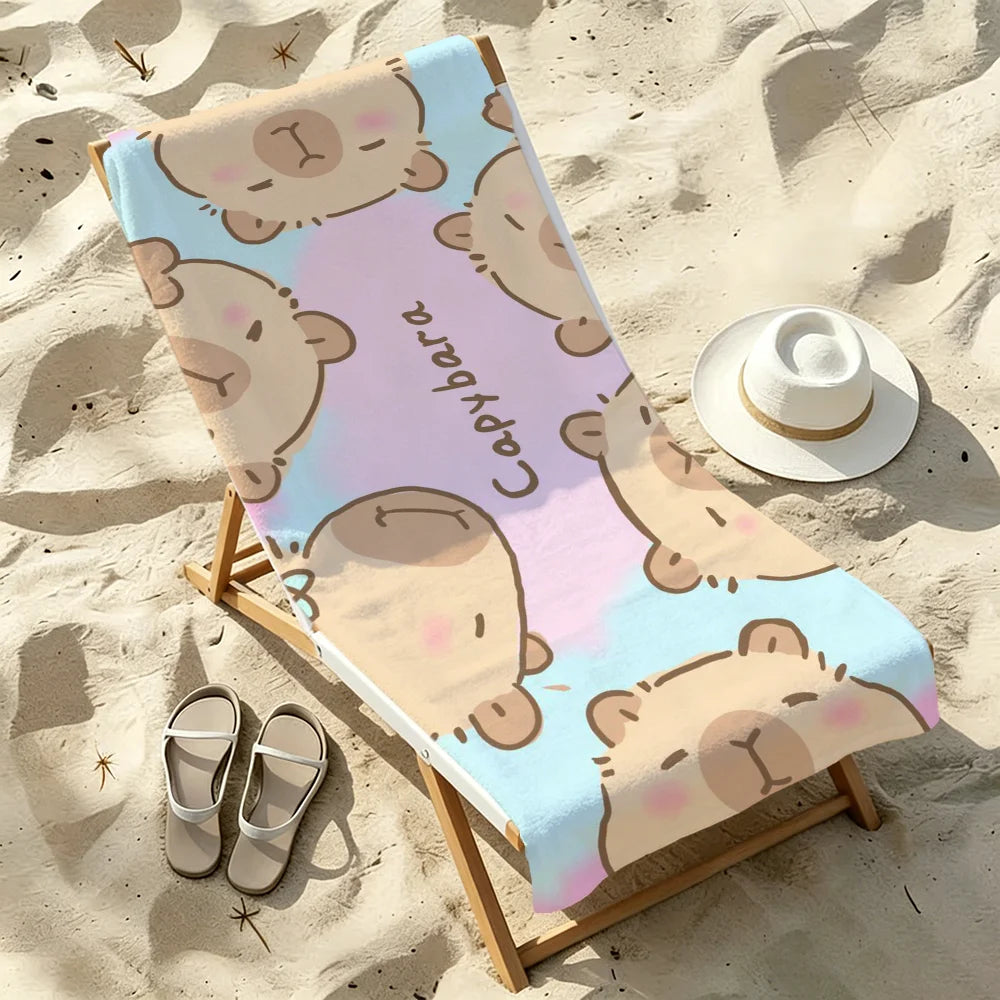 Carpincho Cartoon Quick-Dry Beach Towel | Soft, Lightweight Quick-Dry Beach Towel Peaceful Pleasures Health and Wellness