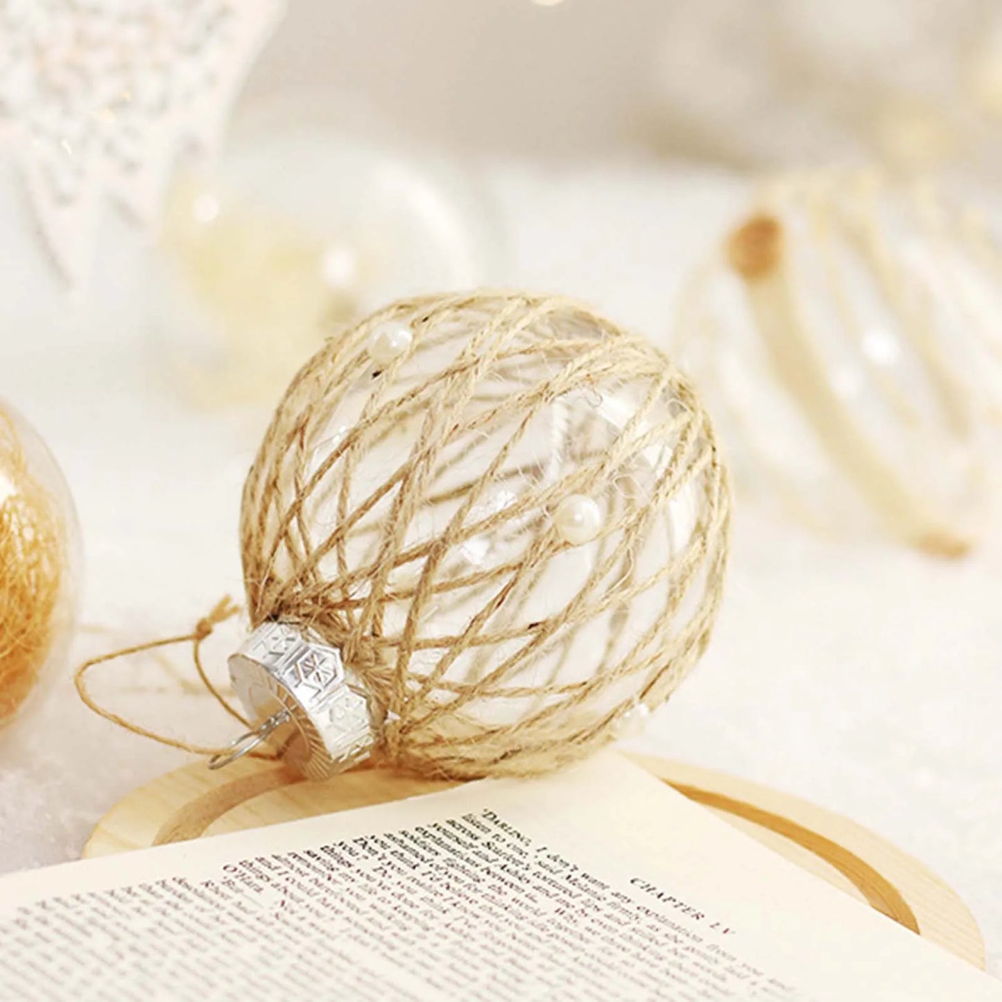 Shatterproof Clear Xmas Ball Set Farmhouse Xmas Tree Decoration Hanging Balls Suitable for Weddings Engagements Peaceful Pleasures Health and Wellness