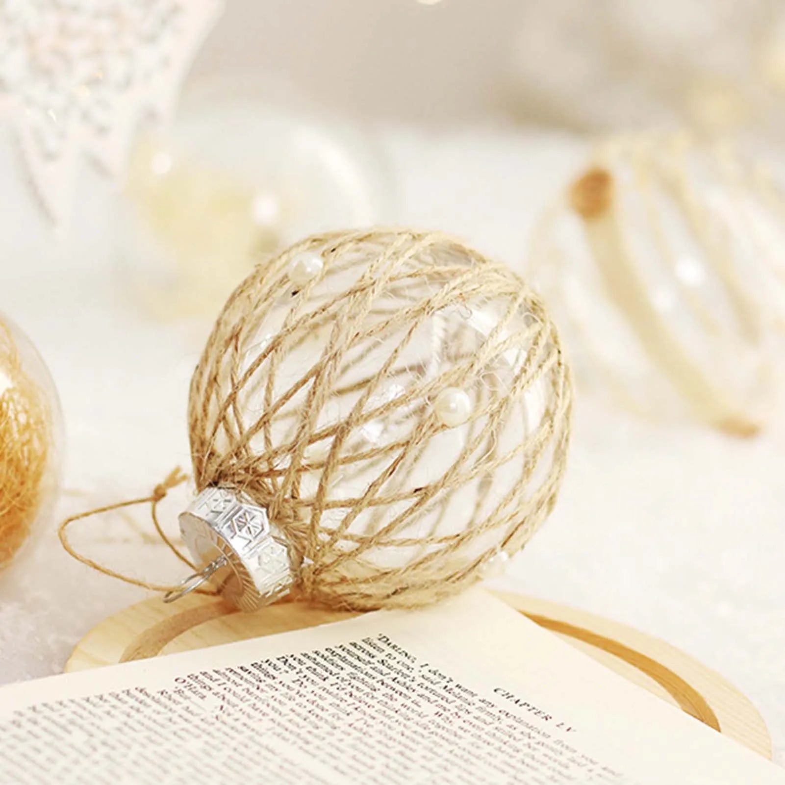 Shatterproof Clear Xmas Ball Set Farmhouse Xmas Tree Decoration Hanging Balls Suitable for Weddings Engagements Peaceful Pleasures Health and Wellness