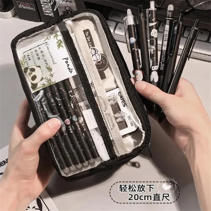 New kawaii transparent pencil bag School supplies storage Multifunctional DIY cute stationery kid pen case Girls makeup bag Peaceful Pleasures Health and Wellness