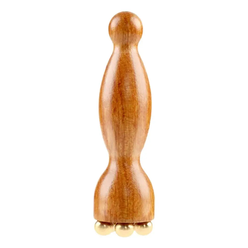 Lotus Seedpod Facial Gua Sha Massager – Brass Bead & Rosewood Eye Relaxation Acupoint Tool Peaceful Pleasures Health and Wellness 1pc