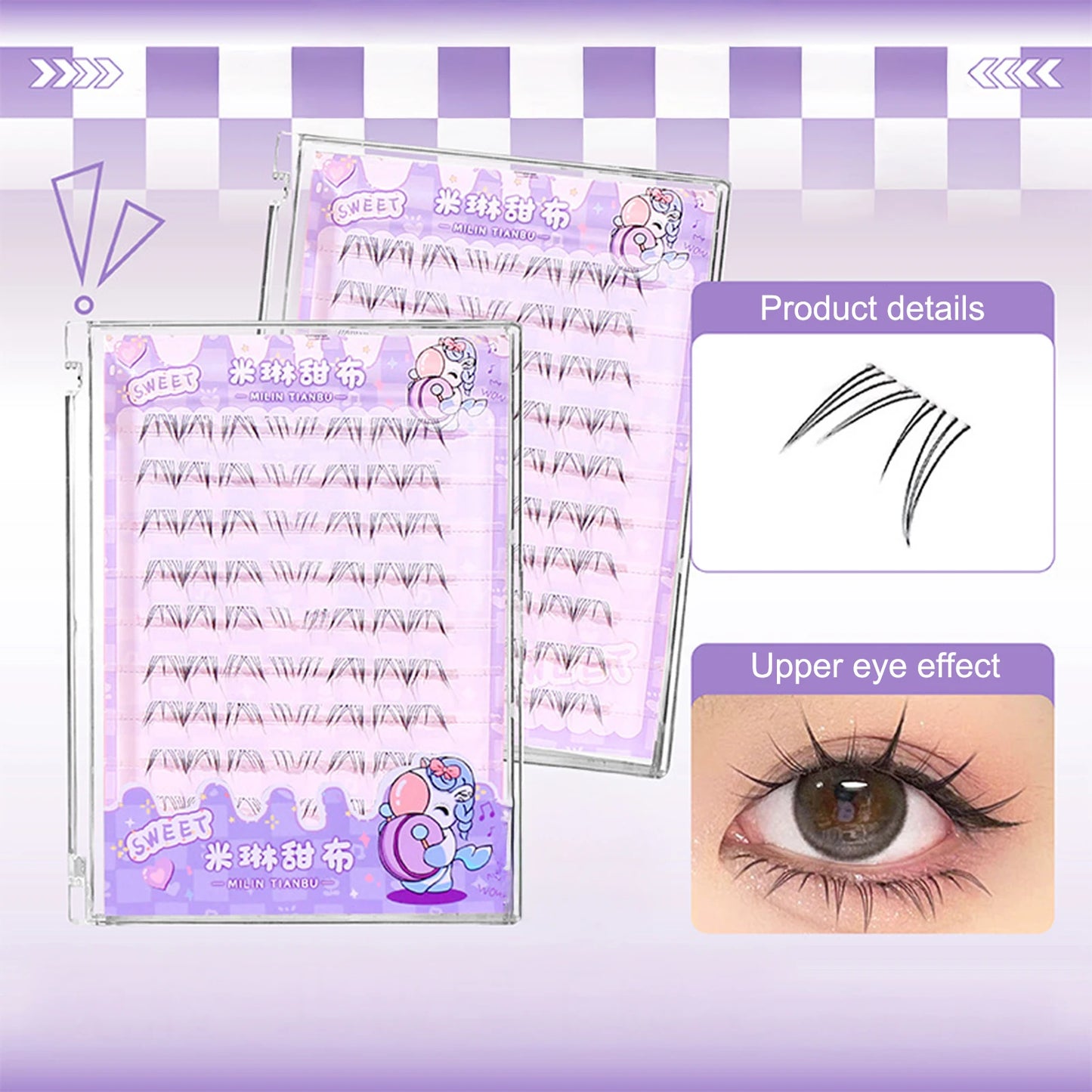 Glue-Free Cluster False Eyelashes | Wispy Natural Lash Extensions
