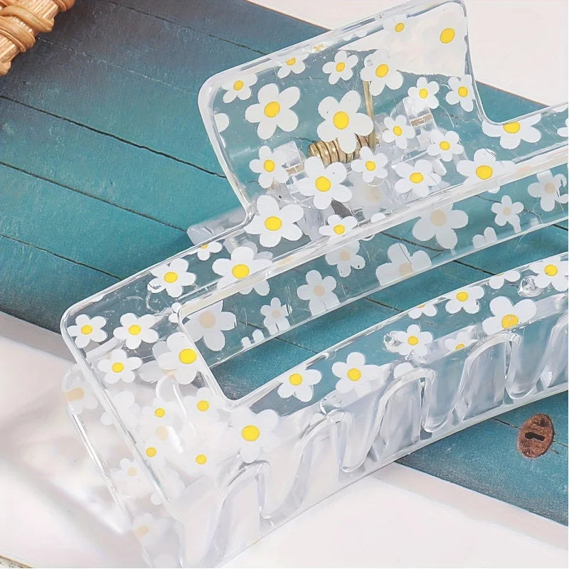 Fresh Floral Style Large Hair Clip for Women Peaceful Pleasures Health and Wellness