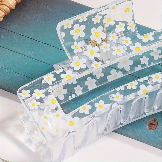 Fresh Floral Style Large Hair Clip for Women Peaceful Pleasures Health and Wellness