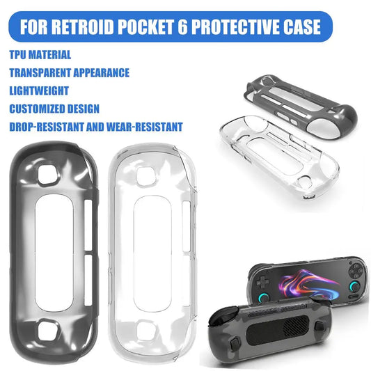 For Retroid Pocket 6 Transparent TPU Soft Silicone Case For Gaming Handheld Accessories Peaceful Pleasures Health and Wellness