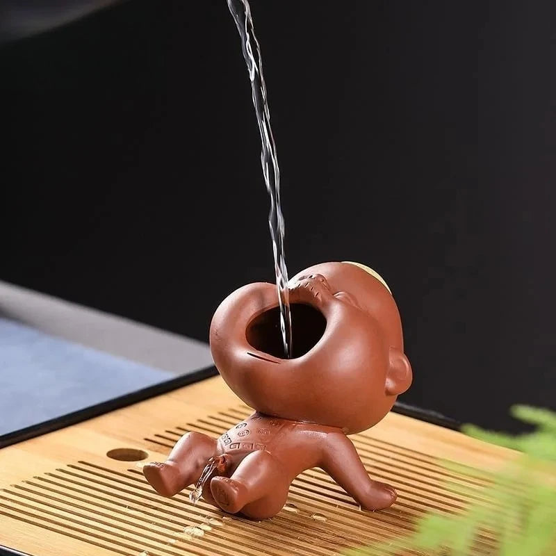 Creative Purple Clay Urine Children's Tea Pet Home Care Tea Stand Decoration Fun Urine Doll Tea Play Kung Fu Tea Set Accessories Peaceful Pleasures Health and Wellness