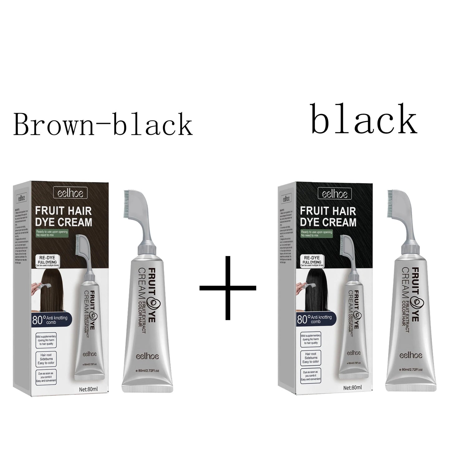 Fruit & Vegetable Hair Color Cream – Gentle Long-Lasting Black