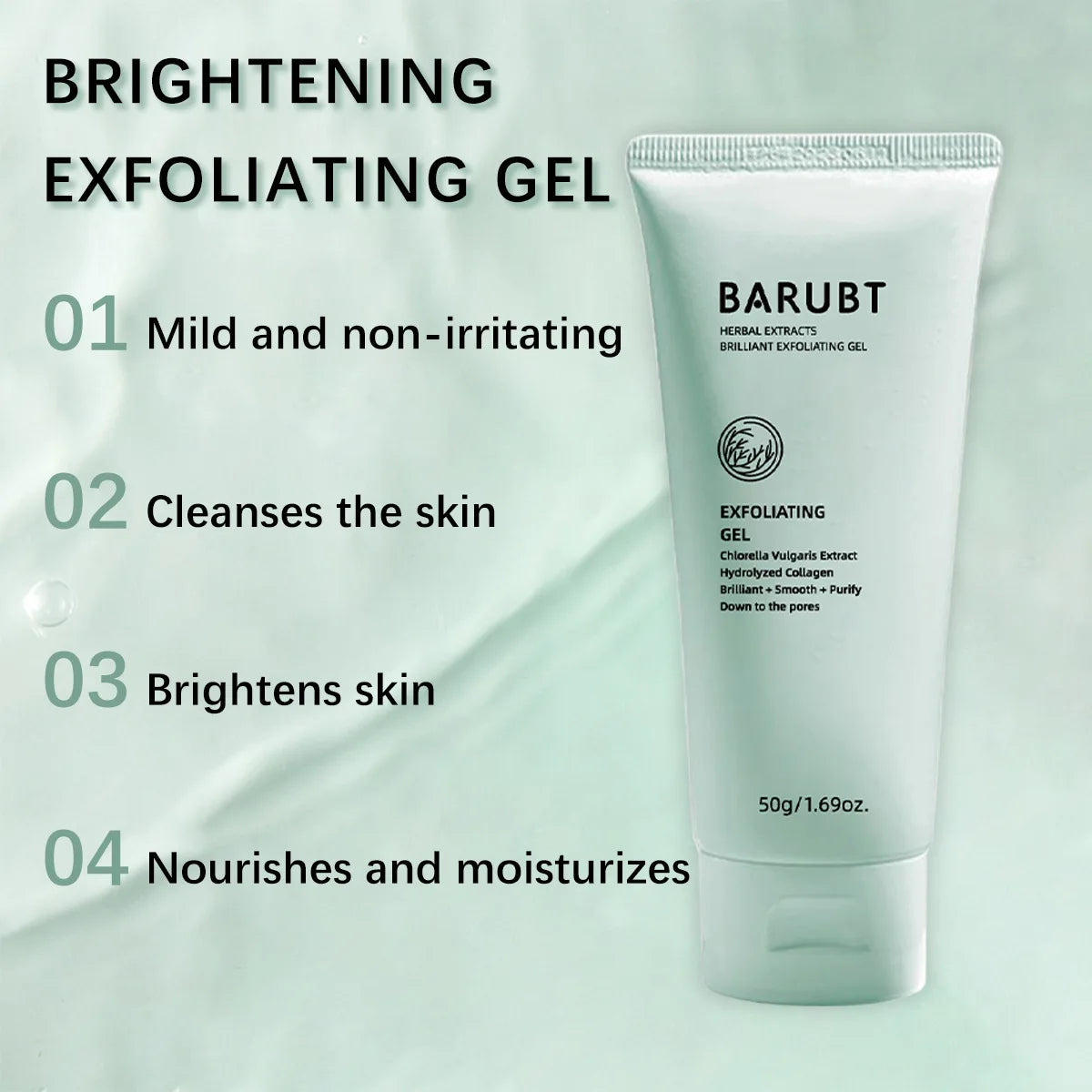 Herbal Exfoliating Gel Face Deep Cleaning Gel Gentle Skin Care Oil Control Brightening Moisturizer Repair Facial Scrub Skin Care Peaceful Pleasures Health and Wellness