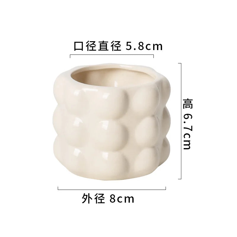 Ceramic Self-Watering Succulent Planter | White Minimalist Pot