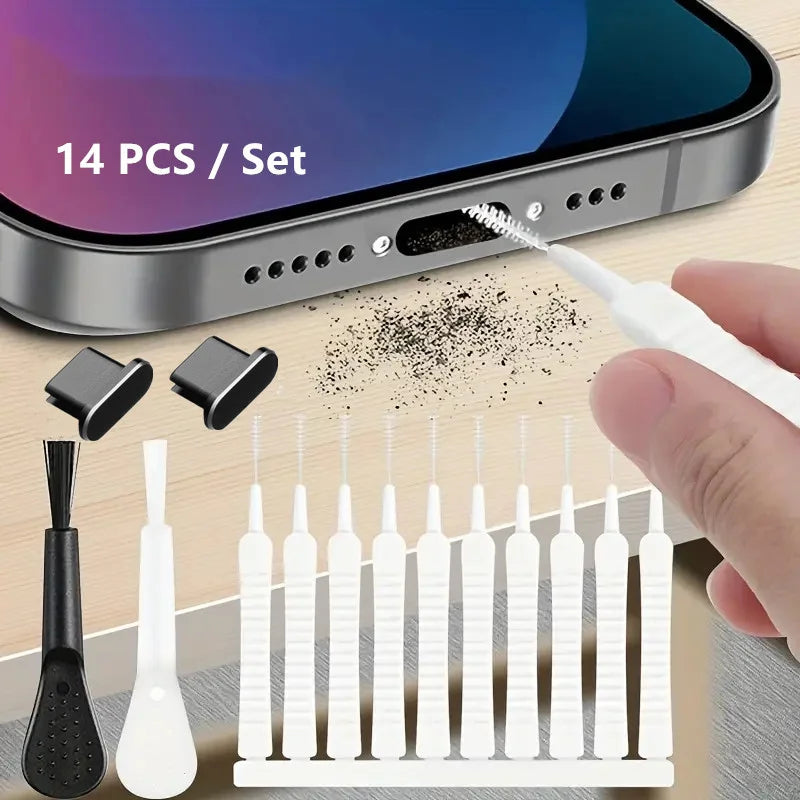 Phone Charging Port Dust Plug & Cleaning Kit – iPhone & Type-C