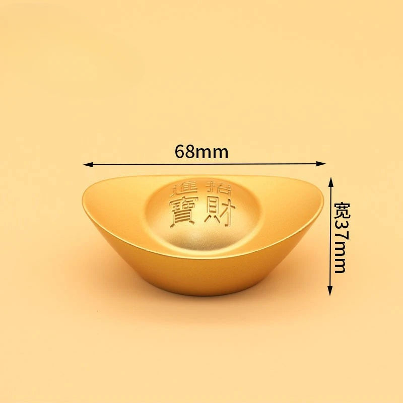 Alloy ingots Imitation Gold Antique Attracting Wealth Desktop Ornaments Living room decorations Opening and housewarming gifts Peaceful Pleasures Health and Wellness L