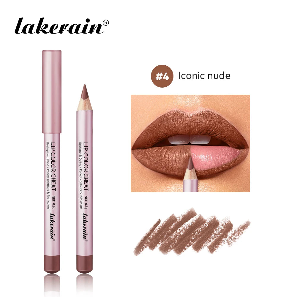 Mini Lip Liner Pen Pillow Intimacy High Color Define Sexy Lips Precision Waterproof Long-lasting Girlfriend Gifts Lip Liner Pen Peaceful Pleasures Health and Wellness 4 lconic nude