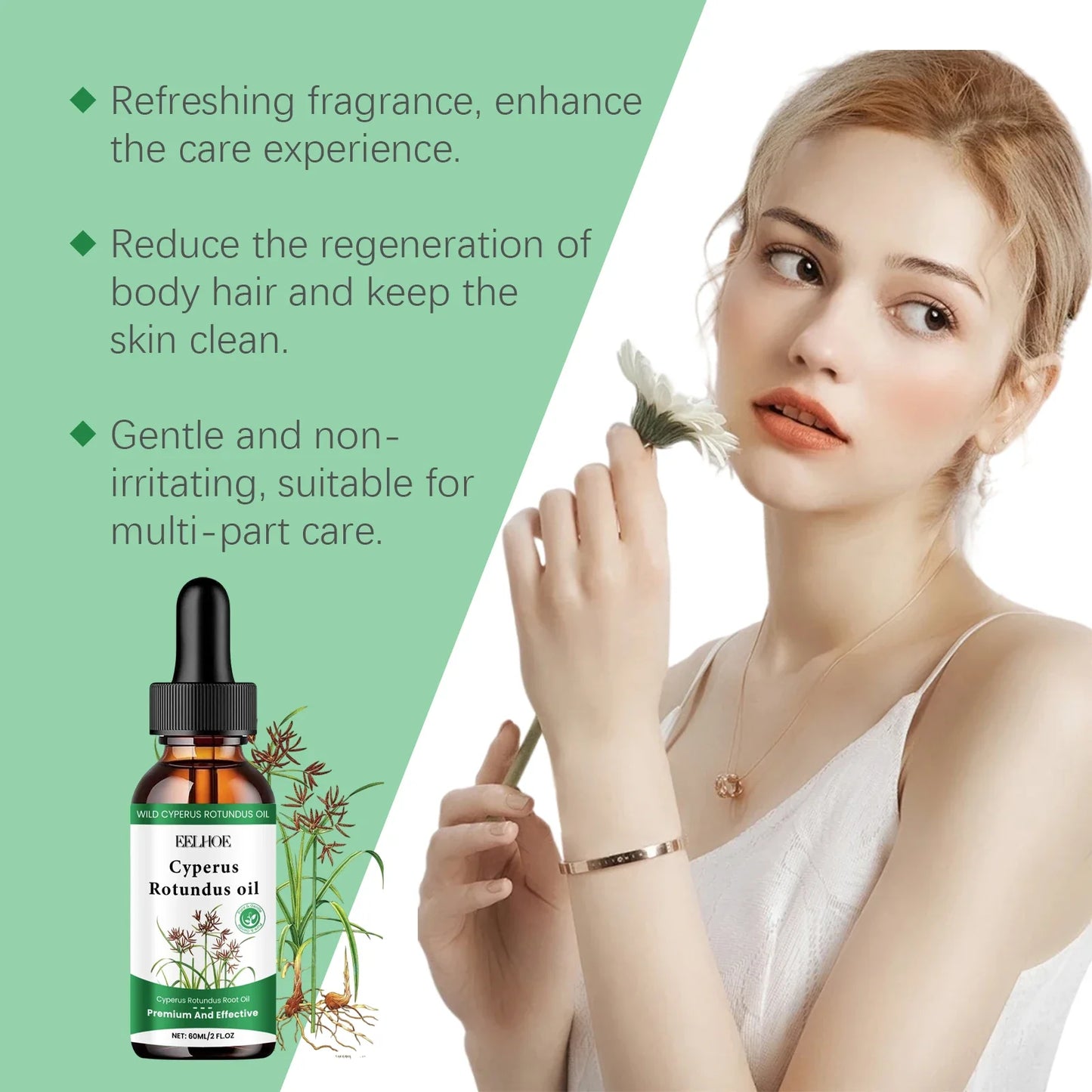 EELHOE Cyperus Rotundus Hair Removal Soothing Oil 60ml