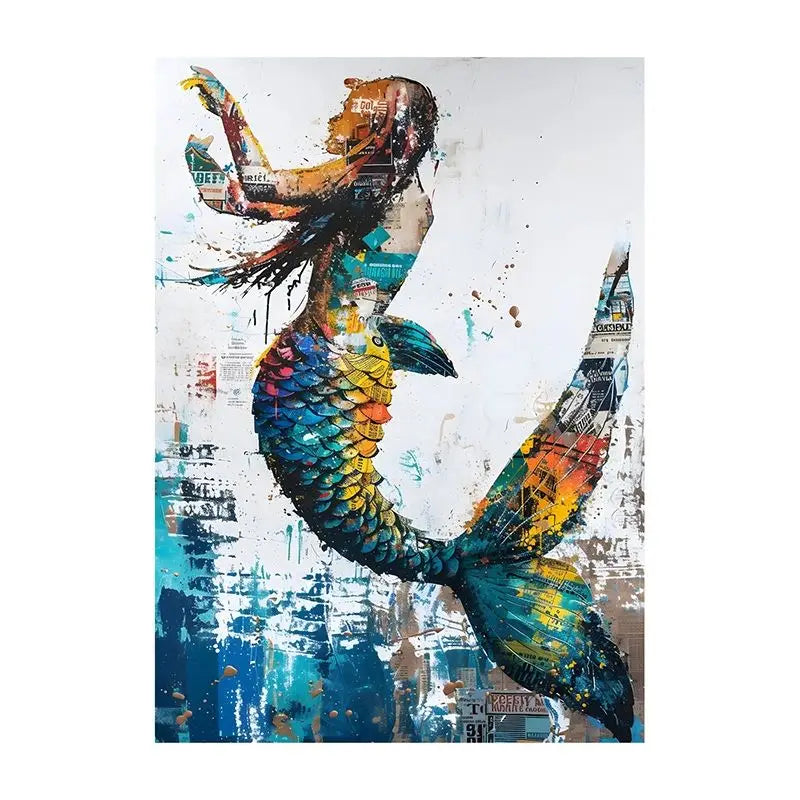 Abstract Graffiti Canvas Wall Art | Colorful Surreal Print