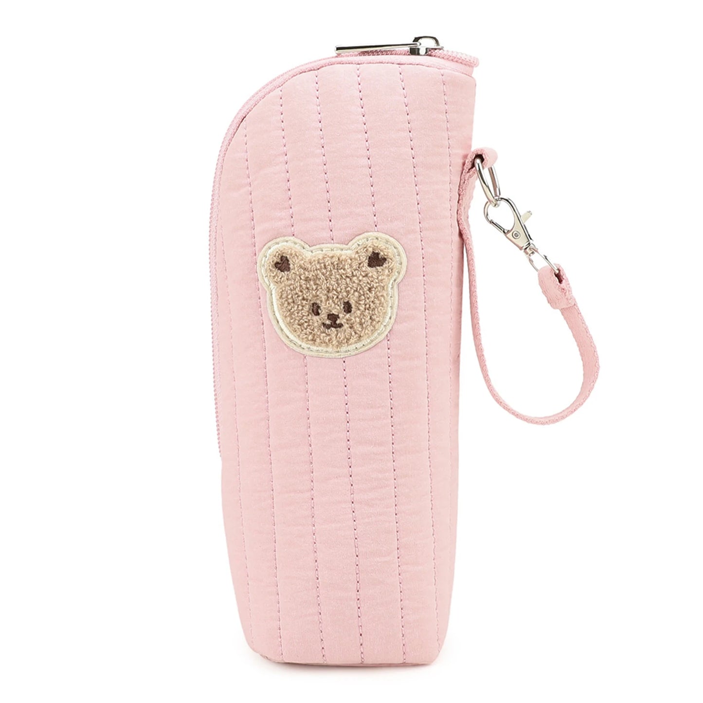 Baby Milk Bottle Warmer Bag,Plush Cartoon Bear Insulated Bag For Outdoor Travel Camping,Newborns Essential Travel Geared Peaceful Pleasures Health and Wellness Pink