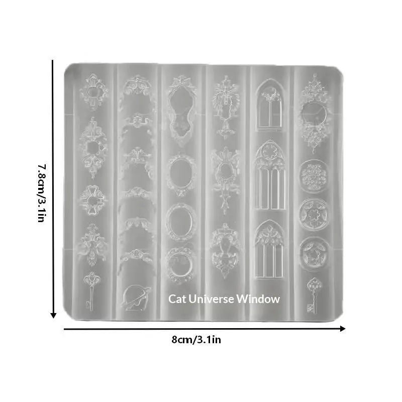 3D Silicone Nail Art Mold European Style Retro Patterns Candlestick Candle Design Decor DIY Transparent Manicure Template Peaceful Pleasures Health and Wellness one size