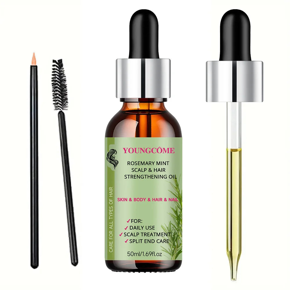 Rosemary Mint Scalp Hair Strengthening Oil,Deep Hydration,Repairs Damage，Enhances Shine，Promotes Growth，Smooths & Detangles Peaceful Pleasures Health and Wellness