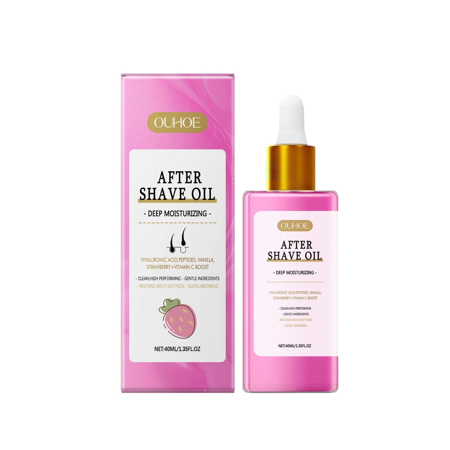 Strawberry Aftershave Body Oil 40ml | Moisturizing & Soothing