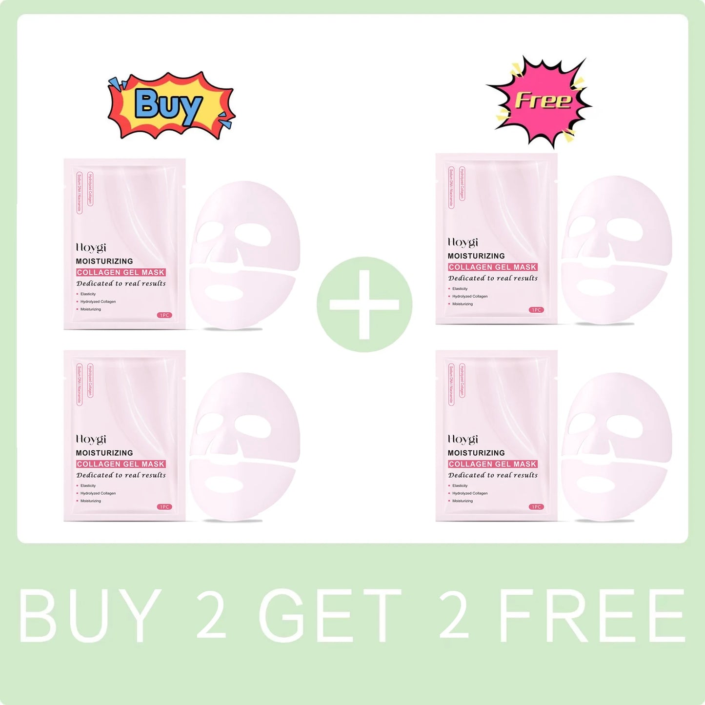 Hydrolyzed Collagen Sheet Mask Reduce Fine Lines Increase Skin Elasticity Firming Nourishing Shrink Pores Sodium DNA Facial Mask Peaceful Pleasures Health and Wellness Buy 2 Get 2 Free