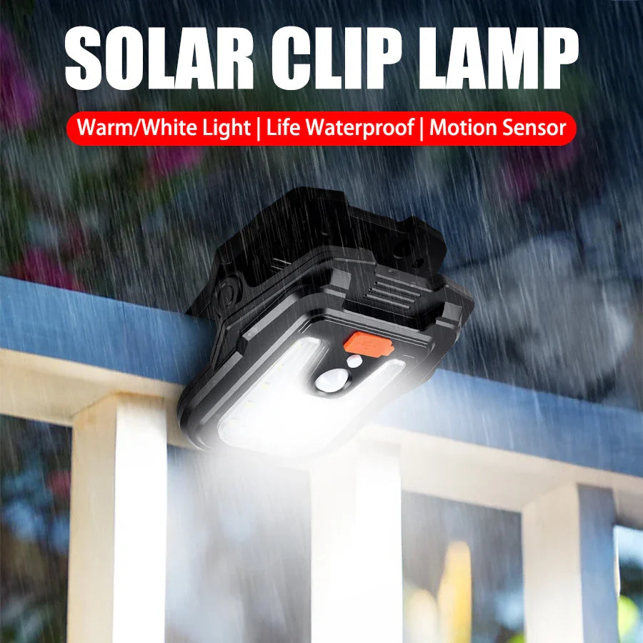 19 LED Solar Outdoor Clip Light – Motion Sensor, IP65, Dual Charge