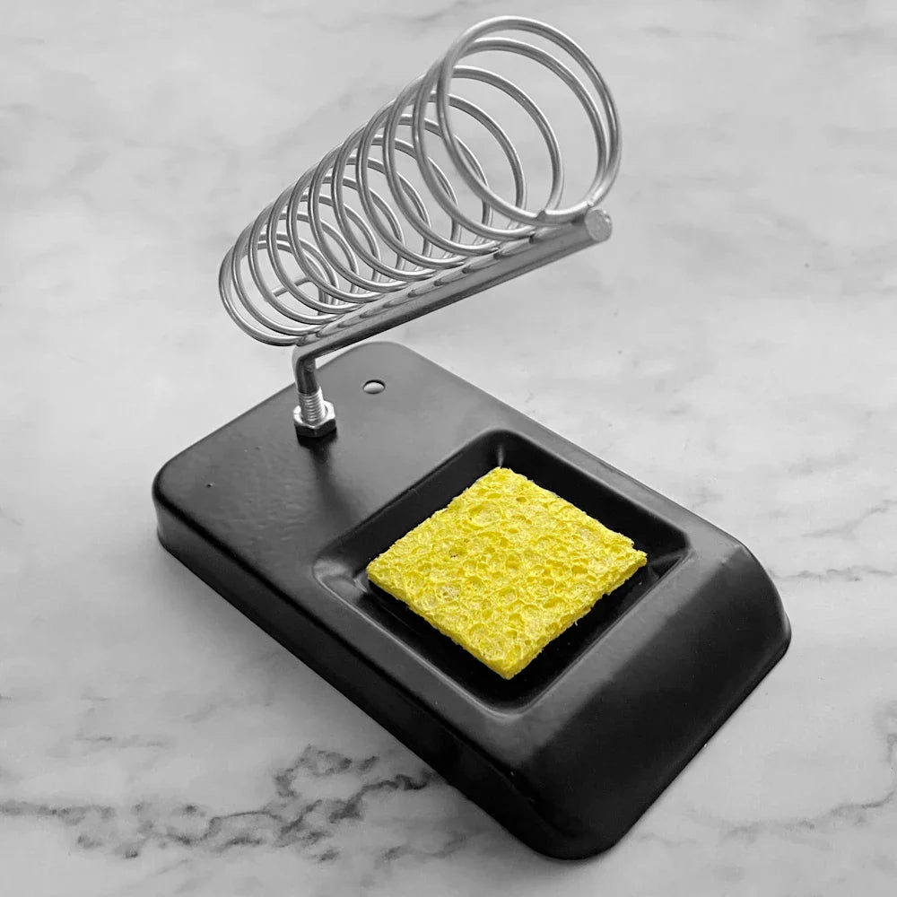 Portable Soldering Iron Stand with Cleaning Sponge | Metal Holder