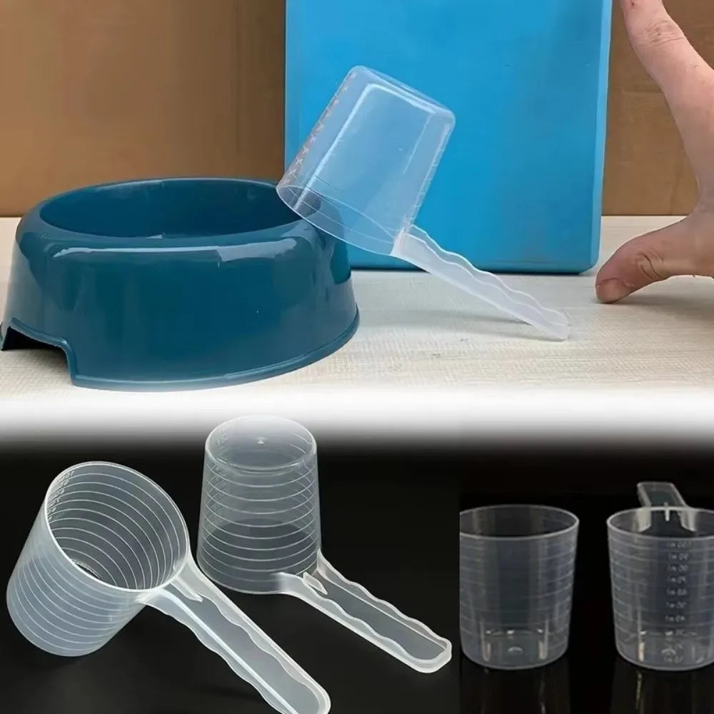 Mini 100ml Pet Food Measuring Spoon Plastic Transparent Measuring Cups Long Handle Durable Feeding Dog Shovel Peaceful Pleasures Health and Wellness