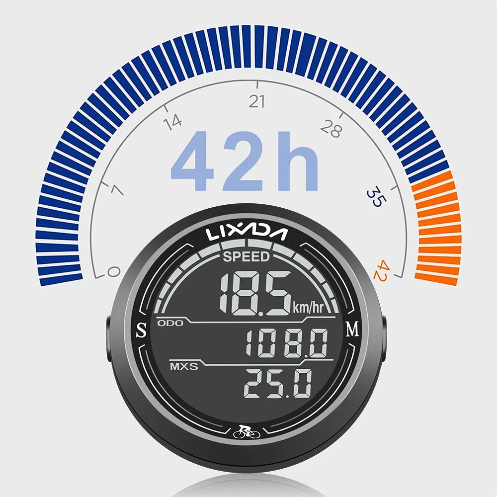 Wired Bike Speedometer Waterproof Round Shaped Bike Computer Backlight Screen Cycle Odometer Bike Computer Peaceful Pleasures Health and Wellness