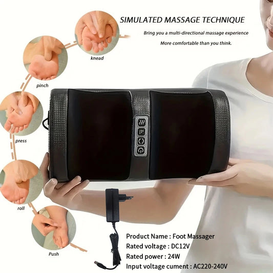 Heating and Kneading Foot Massager, Dual-Direction Kneading with 20 Massage Heads, Foot and Leg Massager, Constant Temperature Heating, Smart Timer, Plug and Play, Thanksgiving and Christmas Gift Peaceful Pleasures Health and Wellness
