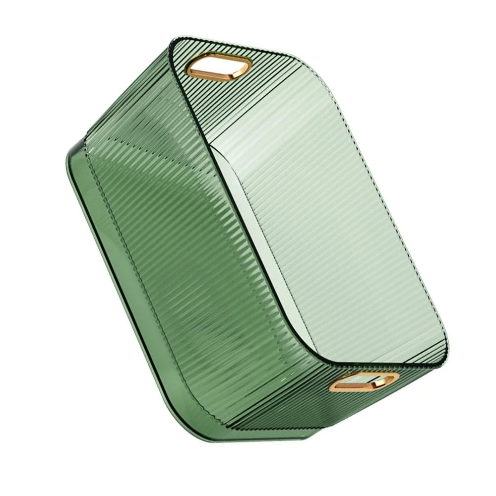 Transparent Desktop Storage Basket Green Large Capacity Acrylic Storage Bin Rectangular Portable Acrylic Storage Basket Bathroom Peaceful Pleasures Health and Wellness