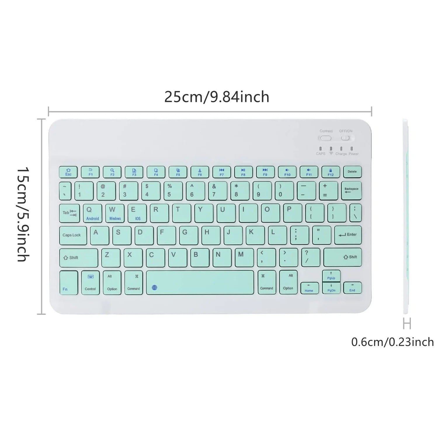 Ultra-Slim Wireless Keyboard Mini 78-Key Bluetooth-compatible Rechargeable Keyboard For Android IOS Windows for PC iPad Tablet Peaceful Pleasures Health and Wellness